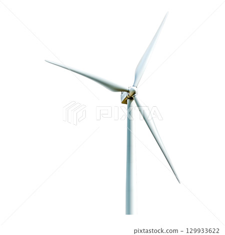Isolated Wind Turbine on White Background for Renewable Energy and Sustainability Concepts Isolated Wind Turbine on White Background for Renewable Energy and Sustainability Concepts 129933622