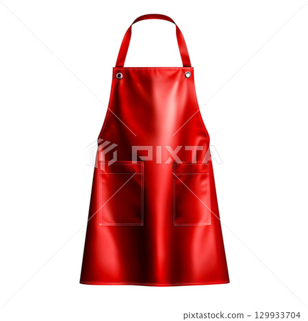 Bright Red Apron for Cooking, Baking, and Grilling with Pockets for Utensils and Tools 129933704
