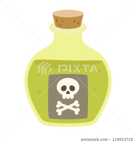 bottle with poison in flat style 129933728