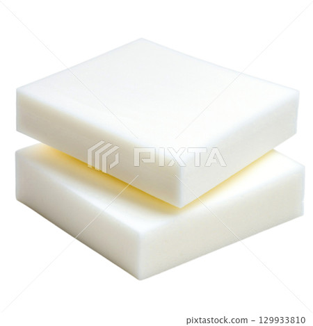 Two Separate White Clean Foam Blocks for Household and Commercial Cleaning Purposes Two Separate White Clean Foam Blocks for Household and Commercial Cleaning Purposes 129933810