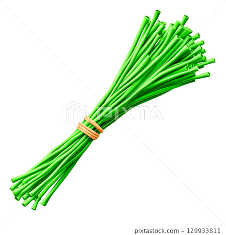 Fresh Green Chives Bundle Fresh Herbs for Cooking and Garnishing Flavorful Dishes 129933811