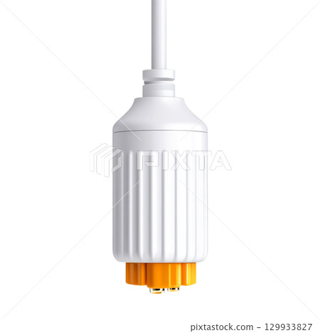White E26 Light Bulb Socket with Orange Base and Electrical Wire for Home Lighting Fixtures 129933827