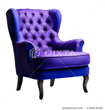 Luxurious Purple Armchair with Classic Tufted Design for Elegant Home Decor and Relaxation 129934058