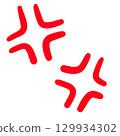 Manga symbol red angry mark 129934302