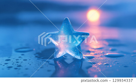 一顆滴著水的搖晃星星 129934337