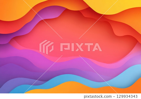Vibrant Layered Background with Flowing Wavy Forms for Bold Text 129934343