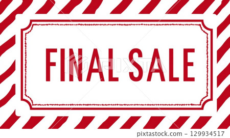 Final Sale Banner with Red Ribbon Stripes for Online Store Promotions 129934517