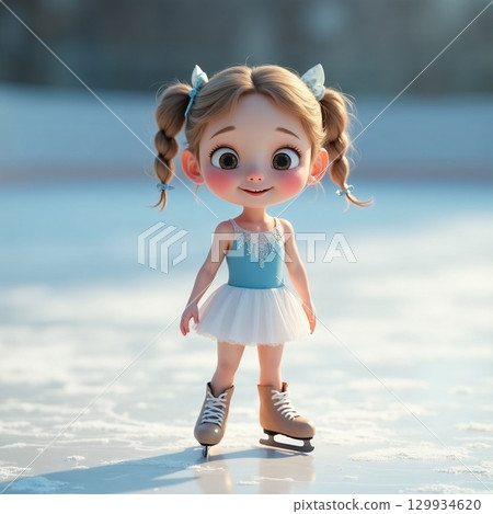 花式滑冰女孩 129934620