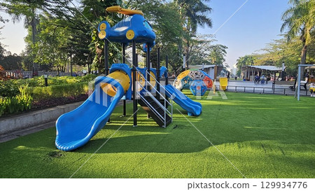 This is kids' playground outdoor situation  129934776