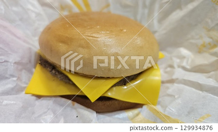 This is a double cheeseburger. This is a double cheeseburger. 129934876