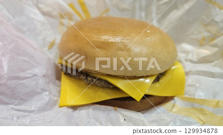 This is a double cheeseburger. This is a double cheeseburger. 129934878