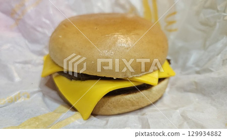 This is a double cheeseburger. This is a double cheeseburger. 129934882