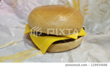 This is a double cheeseburger. This is a double cheeseburger. 129934886