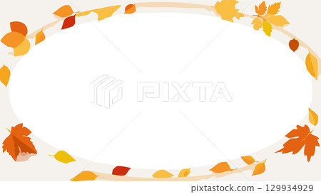 秋天的樹葉框架 秋天的樹葉框架 129934929