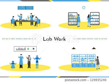 在實驗室工作的人們 在實驗室工作的人們 129935240