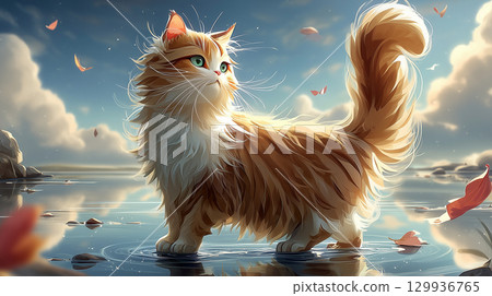 Cat - Healing & Cute Illustration 129936765