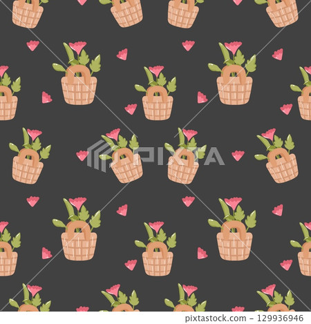 Beautiful floral seamless pattern background 129936946