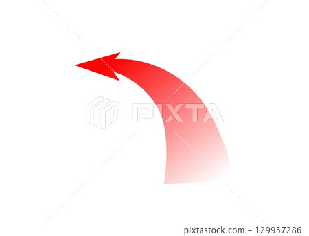 Dynamic arrow curved for war strategy and attack direction with red gradient effect Dynamic arrow curved for war strategy and attack direction with red gradient effect 129937286