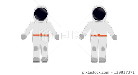 Pixel art astronaut character design for gaming and animation 129937371