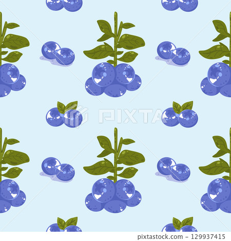 Blueberry Seamless Pattern Background Blueberry Seamless Pattern Background 129937415