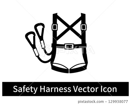 高處作業全套安全帶安全帶向量圖標 高處作業全套安全帶安全帶向量圖標 129938077