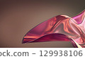 Abstract composition with smooth flowing waves. Purple color transitions and soft lighting. 129938106