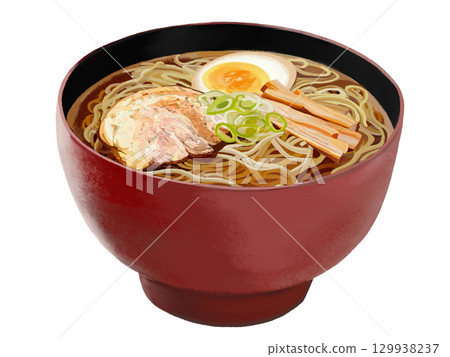 Ramen (red and black bowl) 129938237