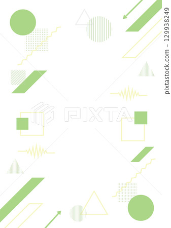 簡單幾何框架背景插圖垂直傳單素材，圓形，三角形，正方形，綠色，向量，png透明 129938249