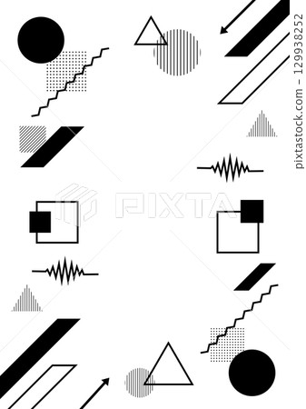 簡單的商業背景，黑色，垂直傳單材料，幾何框架插圖，向量，png透明 129938252