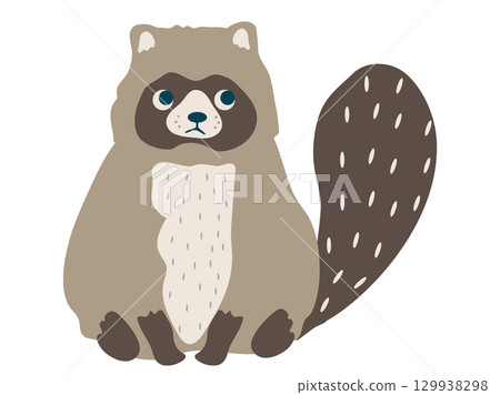 Illustration of a cute raccoon dog 129938298