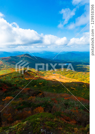 Climbing Mount Kurikoma in autumn (Mount Kurikoma - Mount Masutake: View towards Mount Masutake and Lake Sugawara) Climbing Mount Kurikoma in autumn (Mount Kurikoma - Mount Masutake: View towards Mount Masutake and Lake Sugawara) 129938366