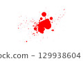 red watercolor brush dropped splatter splash artistic 129938604