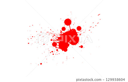 red watercolor brush dropped splatter splash artistic 129938604