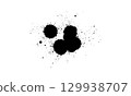 black ink brush painting drop splatter splash artistic grunge graphic element 129938707