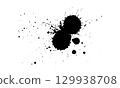 black ink brush painting drop splatter splash artistic grunge style on white background 129938708