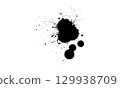 black ink brush painting drop splatter splash artistic on white background 129938709