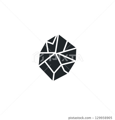 luxury jewelry design with gemstone logo concept, luxury diamond stone templet brand product concept with simple vintage concept 129938905