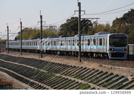 Rinkai Line 70-000 series Z10 train running on the Kawagoe Line Rinkai Line 70-000 series Z10 train running on the Kawagoe Line 129938999