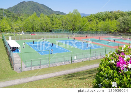 View of the tennis courts at Asakita Sports Park 129939024