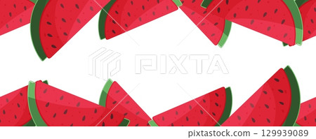 Watermelon border frame with empty center 129939089