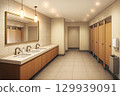 Stylish toilet in a modern building 129939091