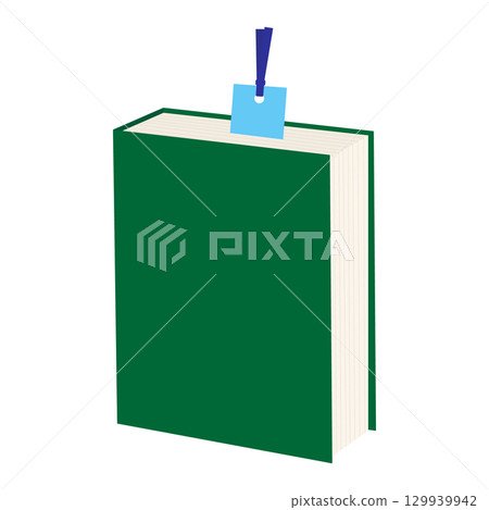 附書籤的書的插圖素材 129939942