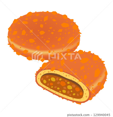 Curry bread icon 129940045