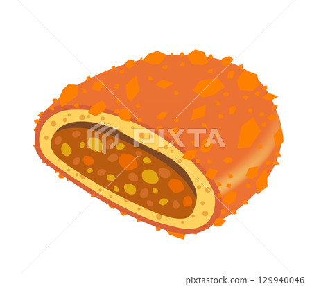 Curry bread icon 129940046
