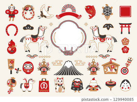 2026 馬年日本新年圖標集 129940085