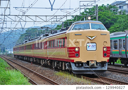 東海道本線、二宮-上津、JR東日本、485系列、A-1+A-2編組（仙台）、Y157 129940827