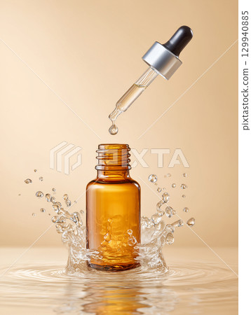 Luxury image oil serum and water splash 129940885