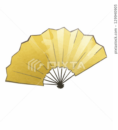 插畫素材:吉祥金扇 插畫素材:吉祥金扇 129940905