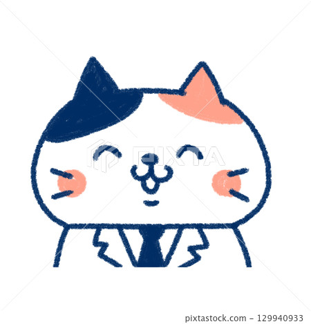 可愛的貓圖標 129940933