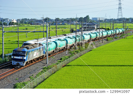 Tohoku Main Line, Higashiwashimiya-Kurihashi, JR Freight EF210-169 (Suita), Tobu Railway 100 series, 107 train Tohoku Main Line, Higashiwashimiya-Kurihashi, JR Freight EF210-169 (Suita), Tobu Railway 100 series, 107 train 129941097